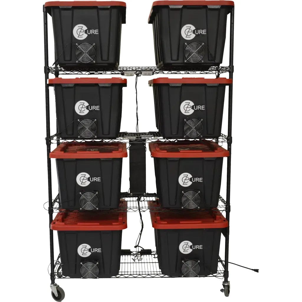 EZTRIM 8 Pack – With Pre Wired 4 Tier Rolling Wire Shelving EzTrim EZ Cure Curing System