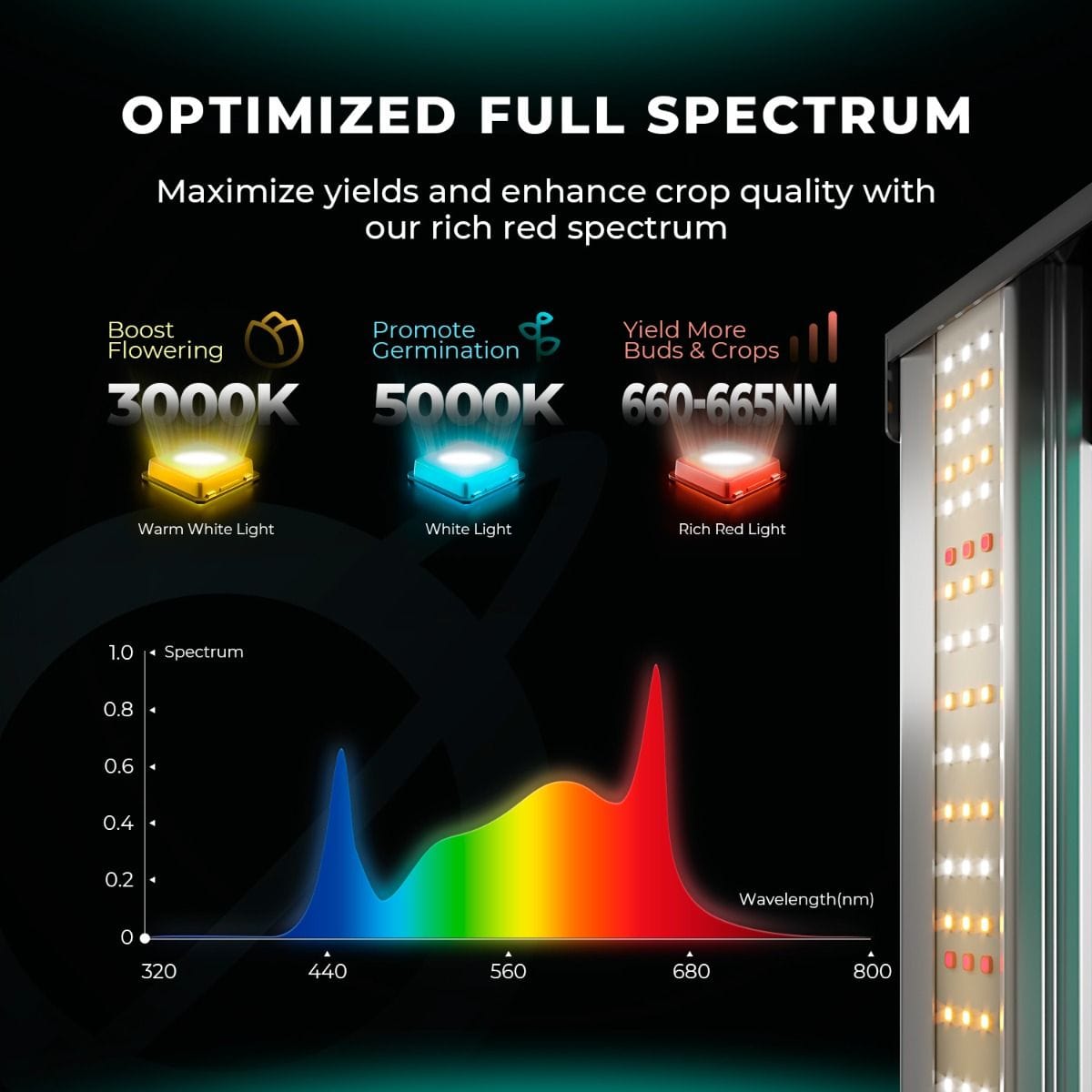 Mars Hydro Mars Hydro FC 4800 EVO Full Spectrum LED Grow Light Spectrum