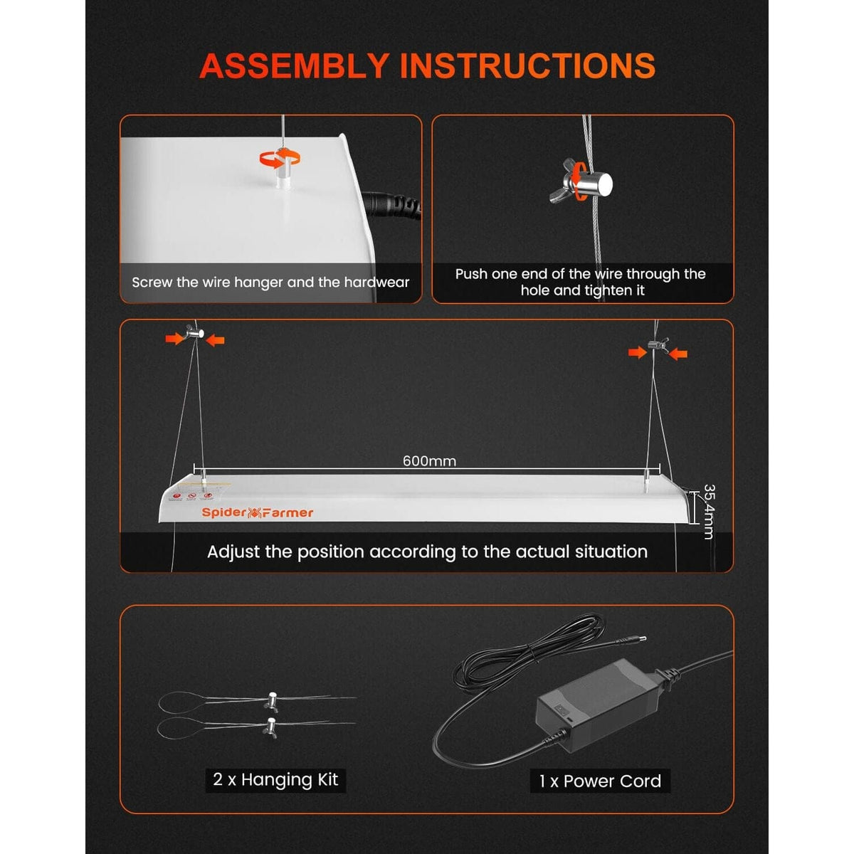 Spider Farmer Spider Farmer SF300 Veg LED Grow Light Instructions